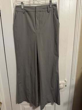 Halara Flex Women's High-Waisted Wide-Leg Work Pants Grey XS Petite